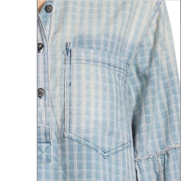 NWT Free People Glacier Bay Check Top - Picture 6 of 6